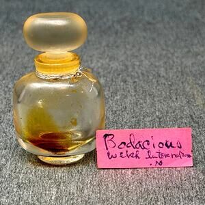 Vintage Mini Perfume Bottle Silver Band Made in France Empty Vanity Decor